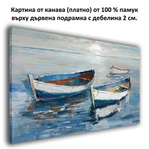 Картина Тихо пристанище - абстрактен морски пейзаж от канава -1130 