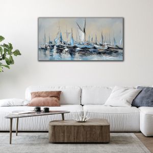 Картина Син хоризонт - абстрактен морски пейзаж  за офис1131