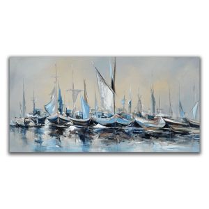 Картина Син хоризонт - абстрактен морски пейзаж за стена 1131