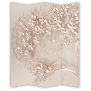P9341 Декоративен параван Изящни клони, обсипани с нежни цветове (3, 4, 5 или 6 части)