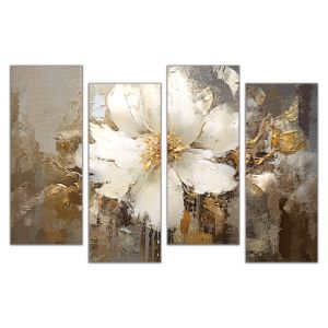 1133  Wall art decoration (set of 4 pieces) A golden breeze among white petals