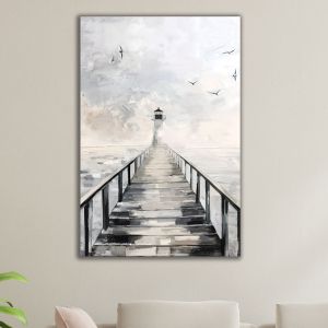 1134 Wall art decoration The Silence of the Sea - Seascape with a Lighthouse
