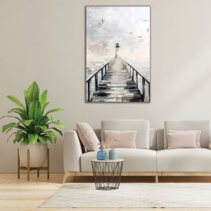 1134 Wall art decoration The Silence of the Sea - Seascape with a Lighthouse