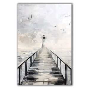 1134 Wall art decoration The Silence of the Sea - Seascape with a Lighthouse