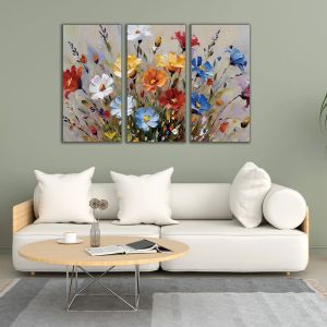 1135 Wall art decoration (set of 3 pieces)  The Dance of the Wildflowers