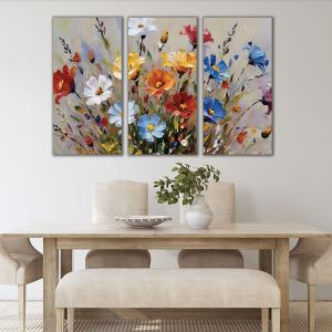 1135 Wall art decoration (set of 3 pieces)  The Dance of the Wildflowers