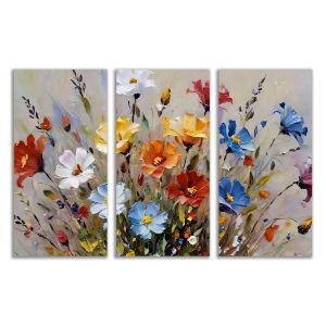 1135 Wall art decoration (set of 3 pieces)  The Dance of the Wildflowers
