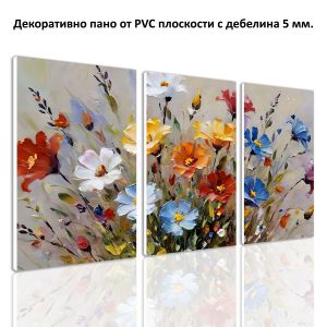 1135 Wall art decoration (set of 3 pieces)  The Dance of the Wildflowers
