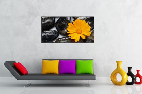 Orange and black zen  wall art decoration