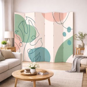 P9357 Decorative Screen Room divider Abstract Pastel Design (3,4,5 or 6 panels)