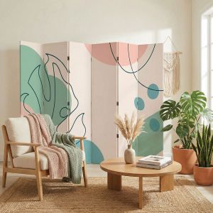 P9357 Decorative Screen Room divider Abstract Pastel Design (3,4,5 or 6 panels)