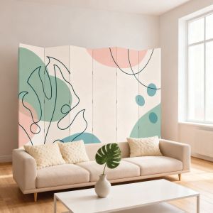 P9357 Decorative Screen Room divider Abstract Pastel Design (3,4,5 or 6 panels)