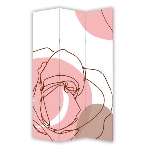 P9358 Декоративен параван Абстракция с роза в пастелни тонове (3, 4, 5 или 6 части)