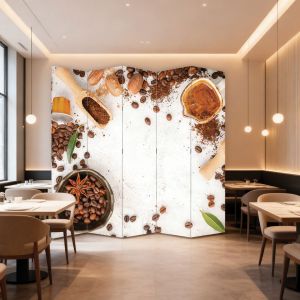 P9356 Decorative Screen Room divider The secrets of aromatic coffee (3,4,5 or 6 panels)