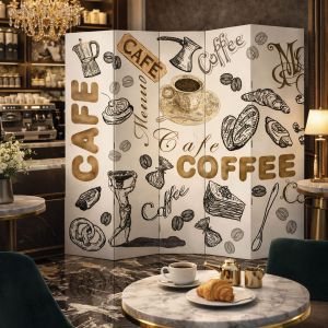 Декоративен параван Винтидж кафе за кафене P9359 