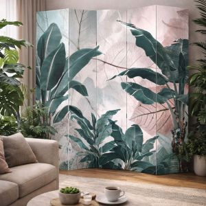 P9360 Decorative Screen Room divider Tropical leaves (3,4,5 or 6 panels)