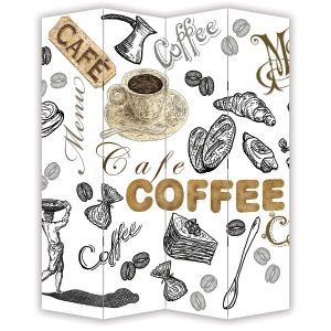 P9359 Декоративен параван Винтидж кафе  (3, 4, 5 или 6 части)