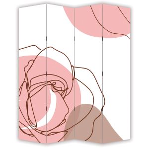 P9358 Декоративен параван Абстракция с роза в пастелни тонове (3, 4, 5 или 6 части)
