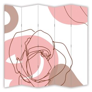 P9358 Декоративен параван Абстракция с роза в пастелни тонове (3, 4, 5 или 6 части)