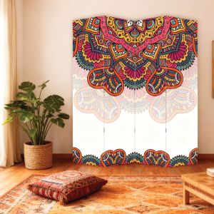 Декоративен параван Цветна Мандала за йога студио - 4 крилаP9362 