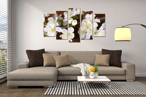 brown and white canvas wall art for home decoration