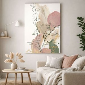 1144 Wall art decoration Silence in Pink and Gold
