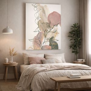 1144 Wall art decoration Silence in Pink and Gold