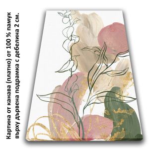 1144 Wall art decoration Silence in Pink and Gold