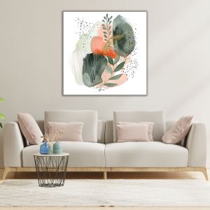 1146 Wall art decoration Delicate Harmony – Green, Peach & Gold