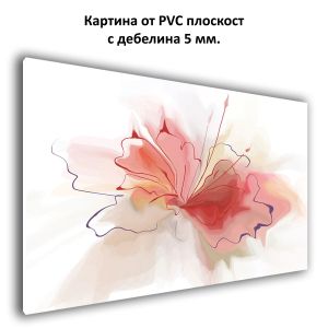 Картина Нежна експлозия с абстрактно цвете в коралео цвят от PVC 1147