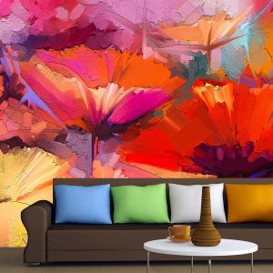 T0748 Wallpaper Abstract flowers