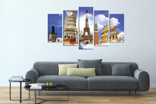 Wall art canvas print Europe symbols