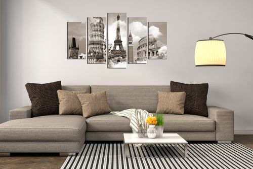 Wall art canvas decoration Europe symbols