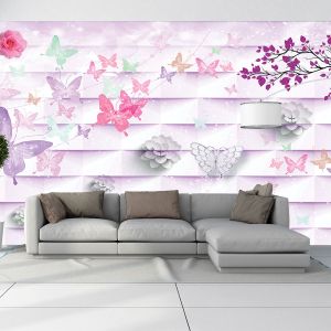 T9015 Wallpaper Butterflies and flowers
