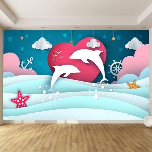 T9119 3D Wallpaper Dolphins