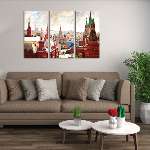 Wall art set of 3 pieces Moscow