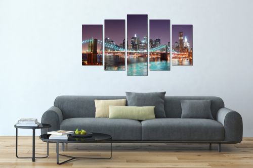 Wall art set 5 pieces New York night