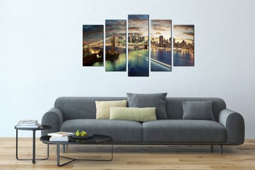 Wall art set 5 pieces New York night