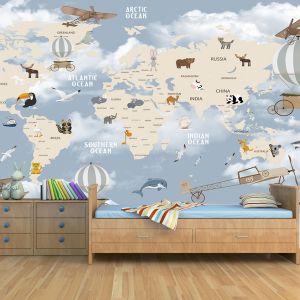 T9316 Wallpaper Kids Adventure World Map