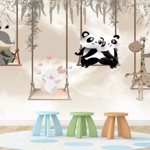 T9335 Wallpaper Cute animals on swings