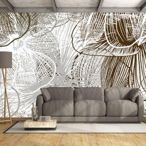 T9347 WallpaperAbstract lines and floral motifs