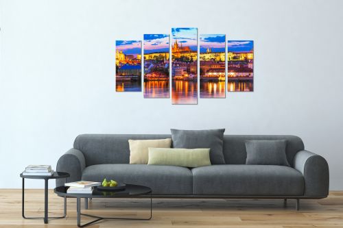 Wall art set Prague cityscape