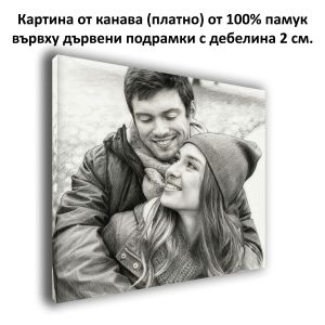 Портрет с молив по снимка върху канава