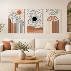1157 Wall art decoration (set of 3 pieces) Geometry of Sunrise