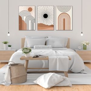 1157 Wall art decoration (set of 3 pieces) Geometry of Sunrise