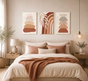 1158 Wall art decoration (set of 3 pieces) Balance in Earth Tones