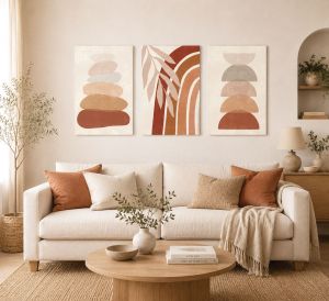 1158 Wall art decoration (set of 3 pieces) Balance in Earth Tones