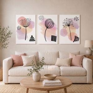 1159 Wall art decoration (set of 3 pieces) Whispers of a Boho Garden