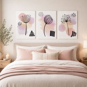 1159 Wall art decoration (set of 3 pieces) Whispers of a Boho Garden