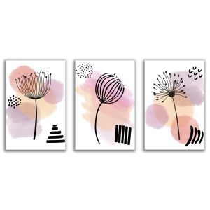 1159 Wall art decoration (set of 3 pieces) Whispers of a Boho Garden